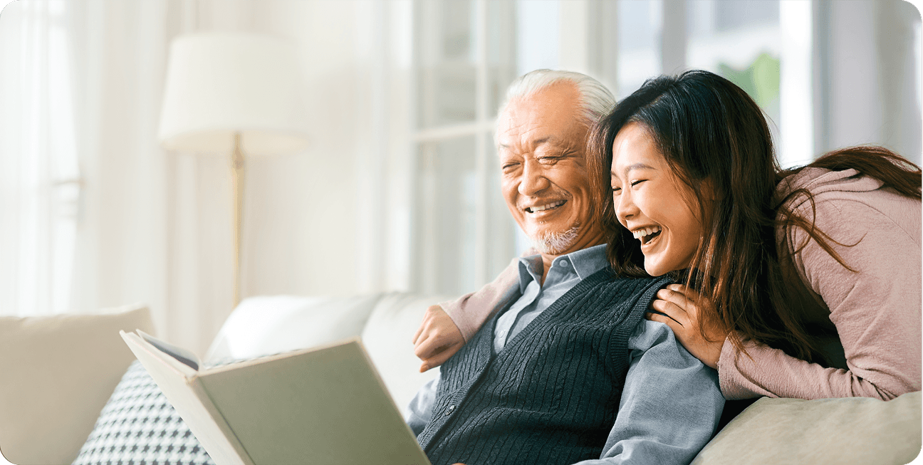 Grandpa and daughter